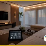 serviço de automação residencial em casa de alto padrão com controle por tablet