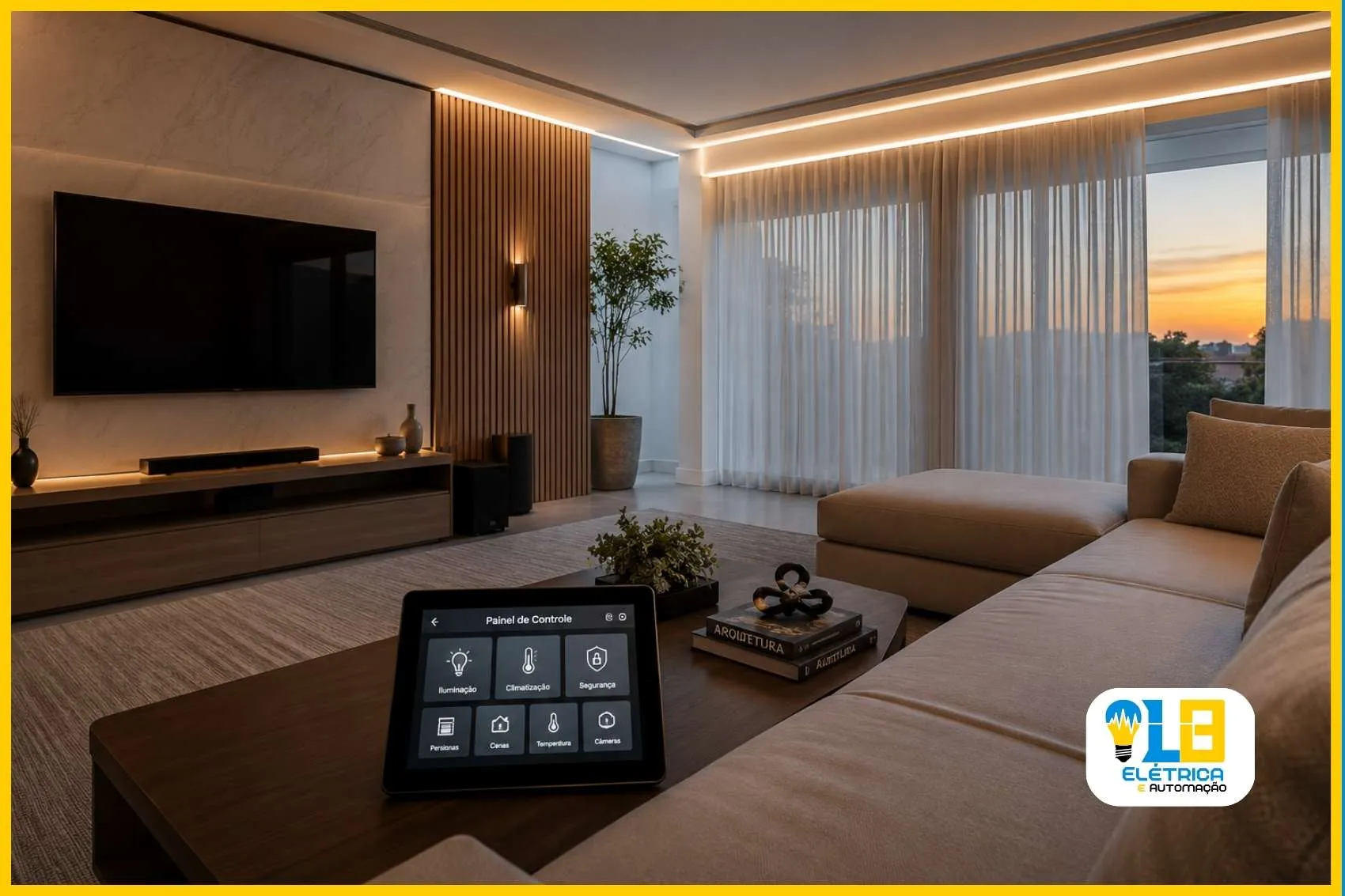 serviço de automação residencial em casa de alto padrão com controle por tablet