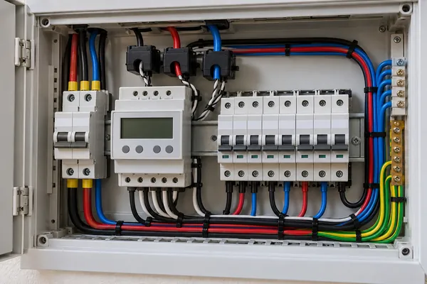 Medidor de energia instalado em caixa de padrão