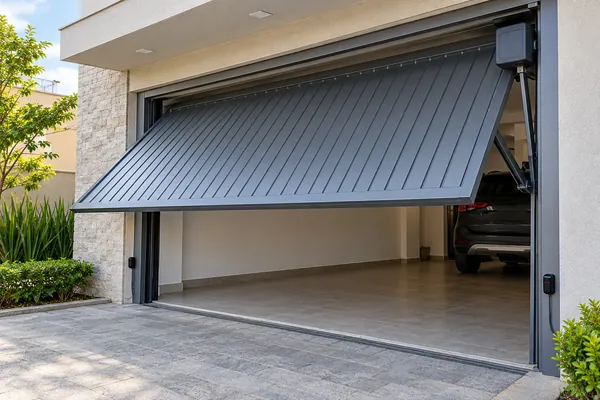 Portão basculante de garagem automatizado