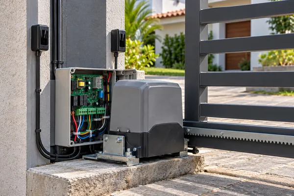 Motor e central de um portão automático